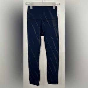 Lululemon (2) Wunder Train High-Rise Crop Tie-Dye Sun bleached Wash True Navy